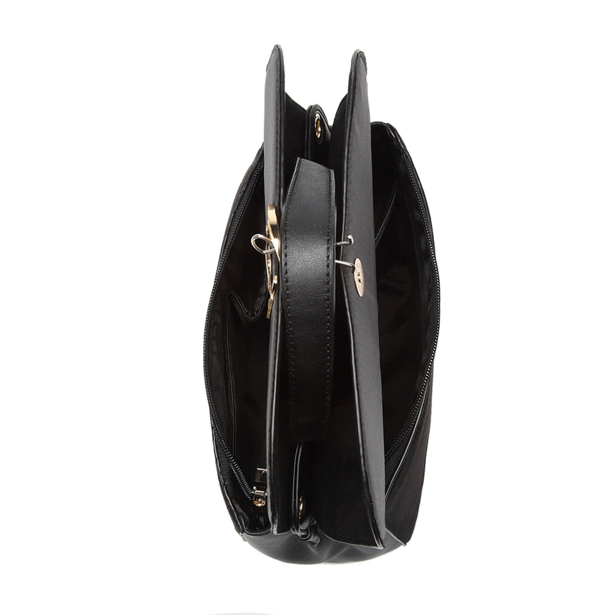 Kono Miss Lulu Stylish Ladies Leather Handbag Shoulder Bag Black