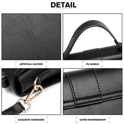 Miss Lulu Leather Look Midi Handbag