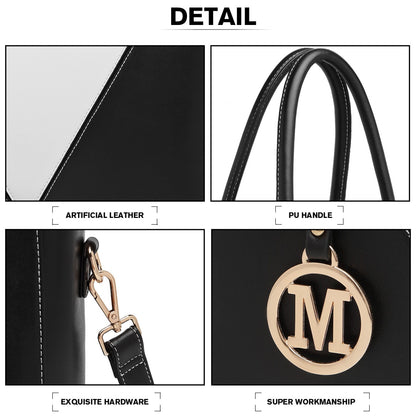 Miss Lulu Leather Look V-Shape Shoulder Handbag