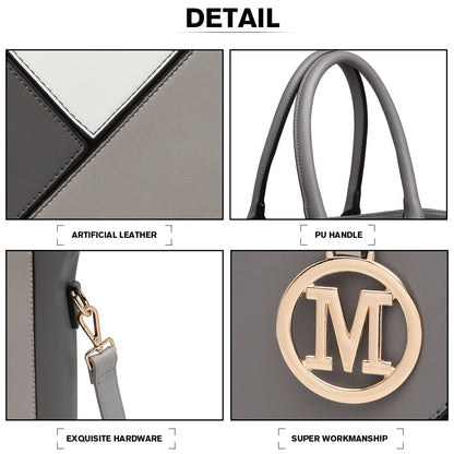 Miss Lulu Leather Look Geometric Ombre Handbag