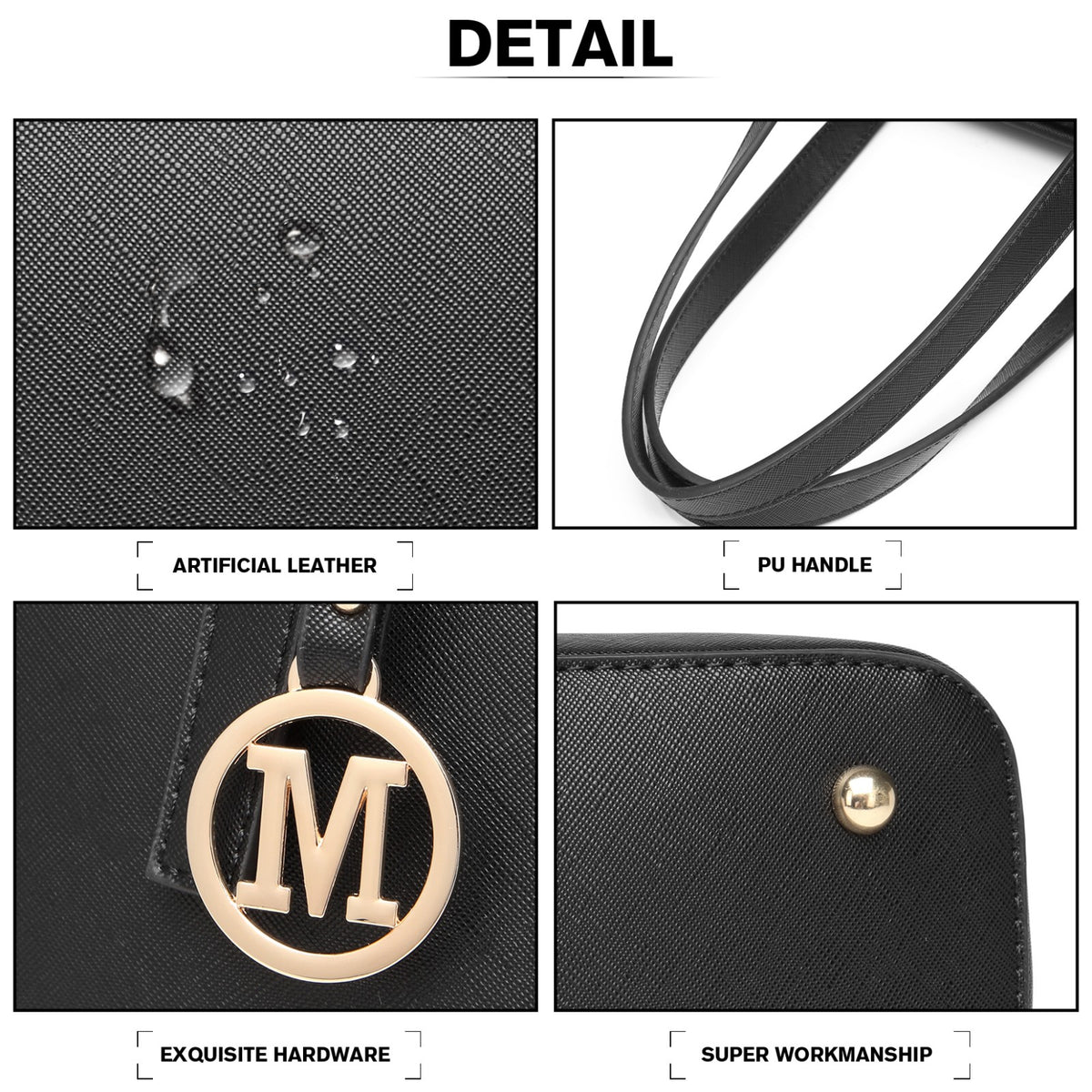 Miss Lulu Minimalist Tote Handbag Structured