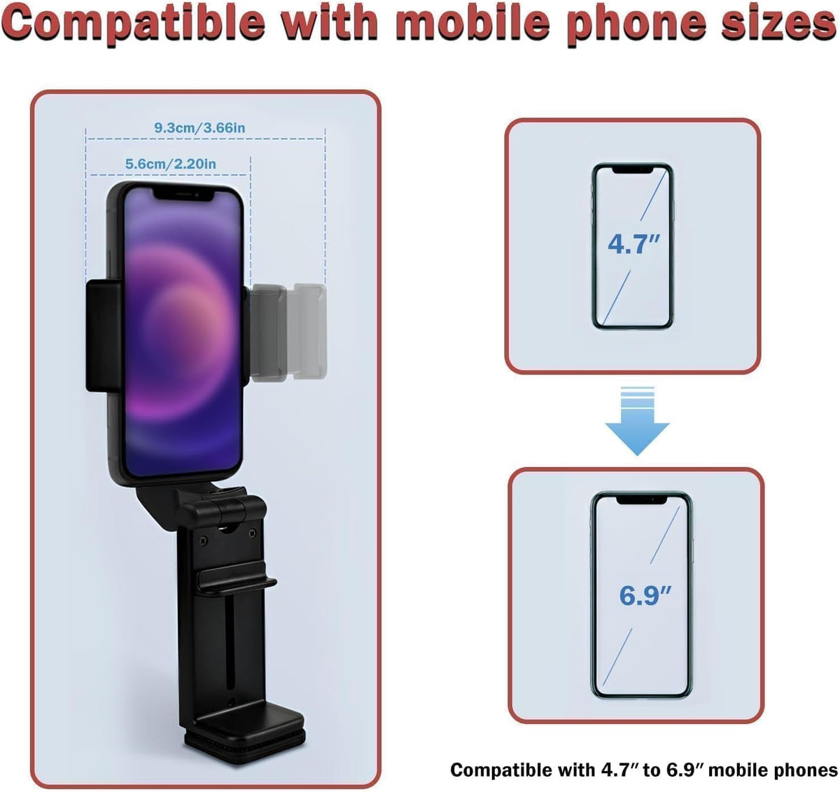 Airplane Phone Holder Adjustable 360 Degree Rotation Phone Stand for Plane