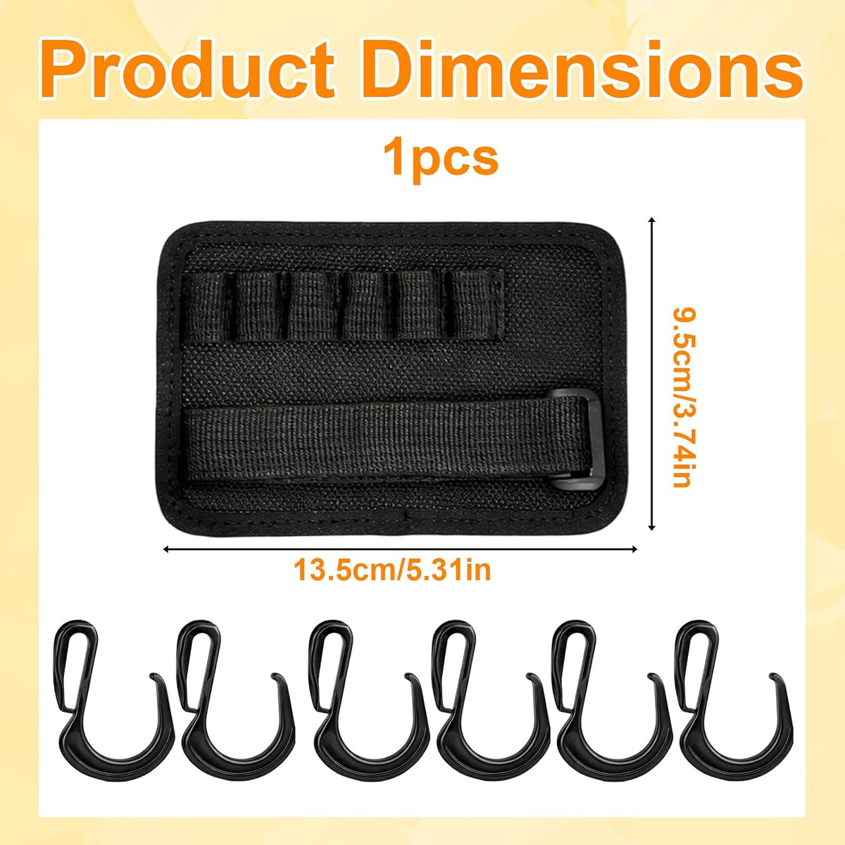 Holiday Accessories, Beach Accessories, Parasol Hooks for Holiday, Six Hook Hanger for Umbrella and Parasol, Portable Bag Hooks and Wrap Maker, Compact 13.5 by 9.5 Cm Design