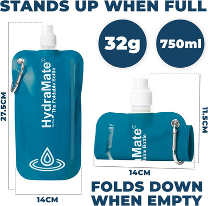 Collapsible Water Bottle - Foldable Water Bottle - 750Ml Blue