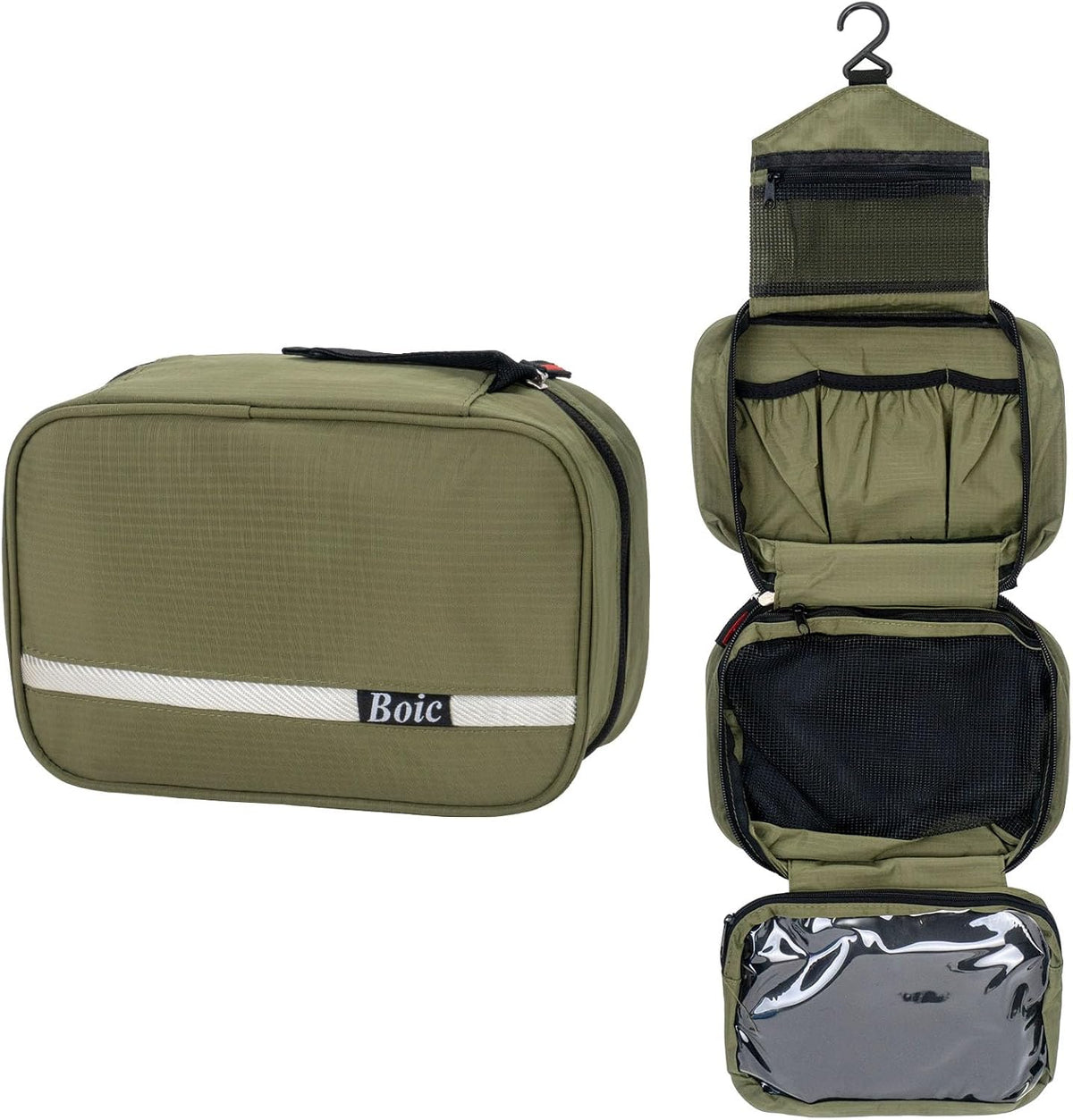 Hanging Toiletry Bag, Foldable Travel Wash Bag with Hanging Hook, Blue