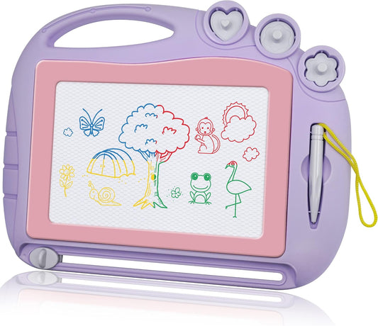 Magnetic Drawing Board Travel Size, Erasable Doodle Sketching Writing Board Pad Travel Games for Kids in Car, Early Education Learning Skill Development Toys for Girls Age 3 4 5 Year Old