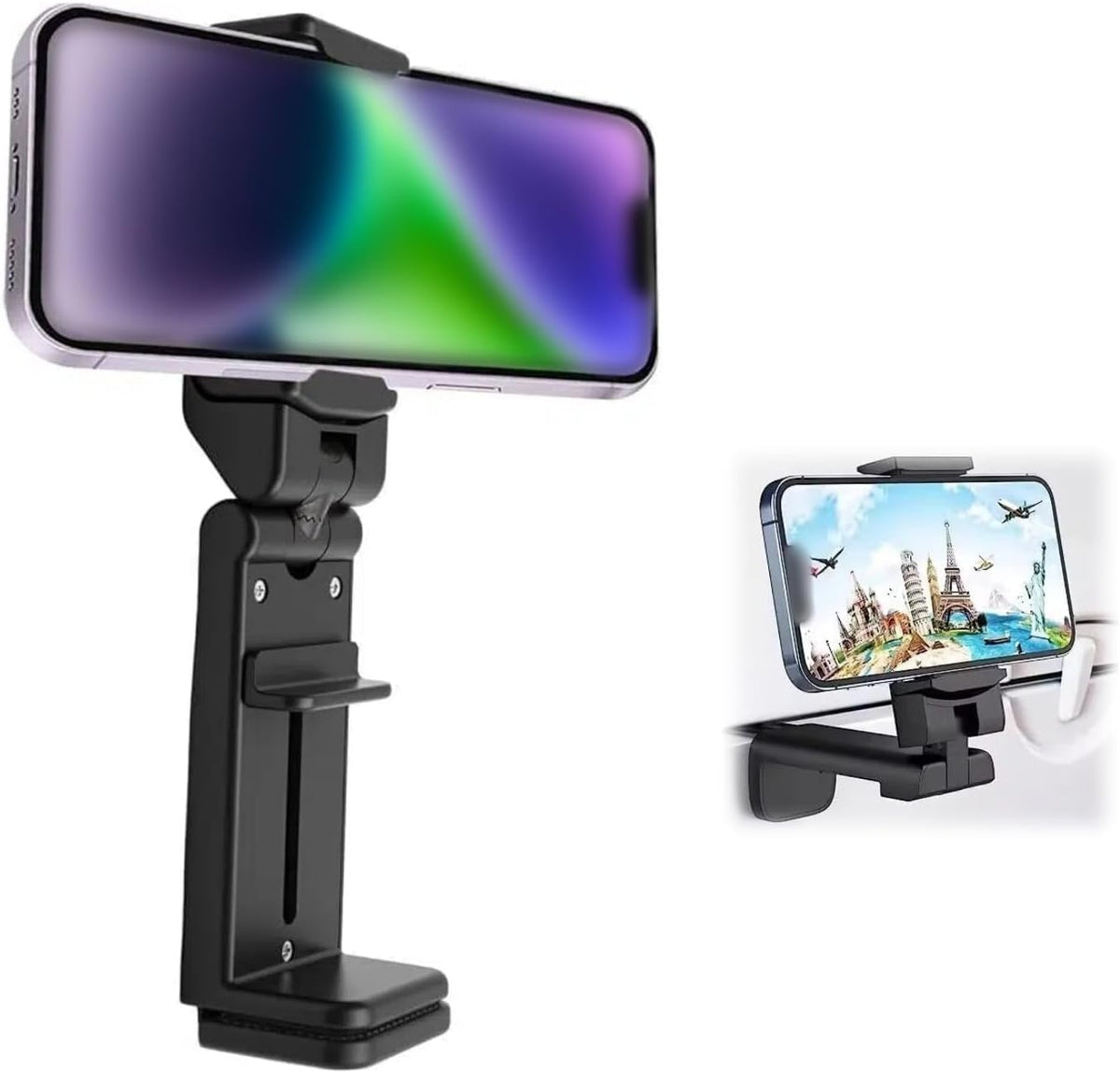 Airplane Phone Holder Adjustable 360 Degree Rotation Phone Stand for Plane