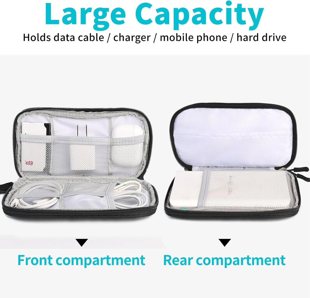 Electronics Accessories Organiser Bag Travel Cable Organiser Bag Black