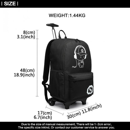 Kono Multi-functional Glow-in-the-Dark Trolley Backpack