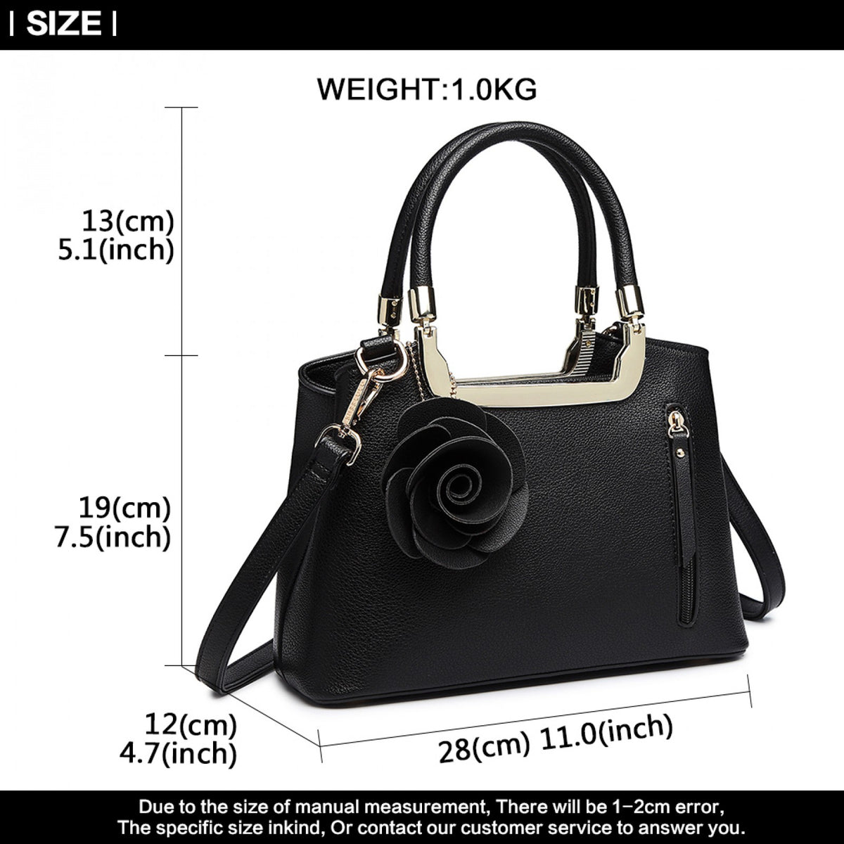 Kono Miss Lulu PU Leather Rose Hanging Ornament Handbag