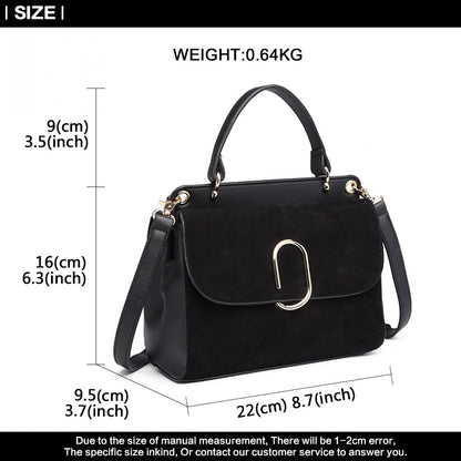 Kono Miss Lulu Stylish Ladies Leather Handbag Shoulder Bag Black