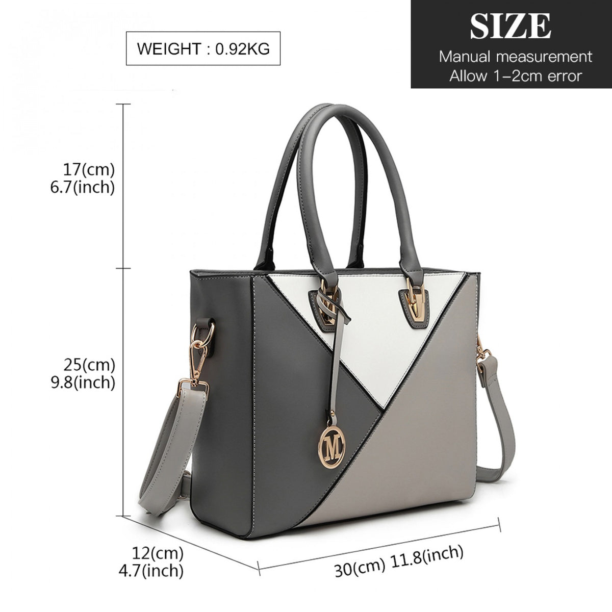 Miss Lulu Leather Look Geometric Ombre Handbag