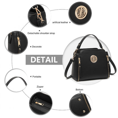 Miss Lulu Leather Look Practical Crossbody Bag