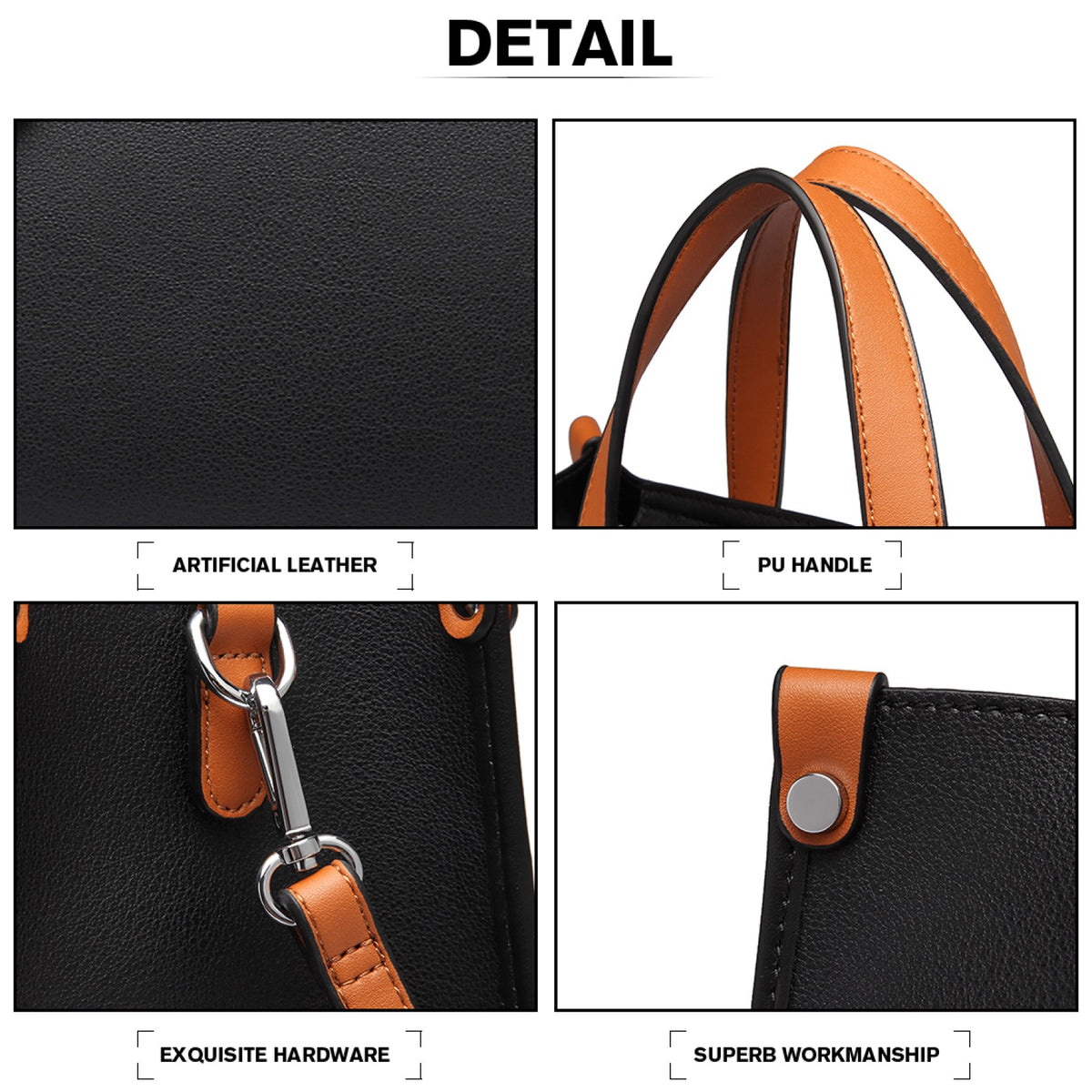 Miss Lulu Structured Shoulder Bag