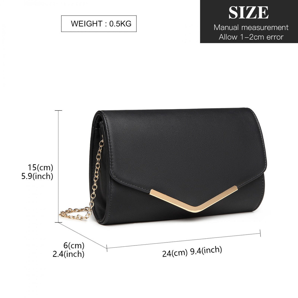 Miss Lulu Vegan Envelope Clutch Bag