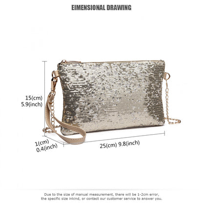 Kono Miss Lulu Sequins Clutch Evening Bag Light