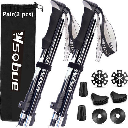 Trekking Pole, Collapsible Walking Hiking Stick for Men Women, Ultralight Aluminum Ski Pole with EVA Grip