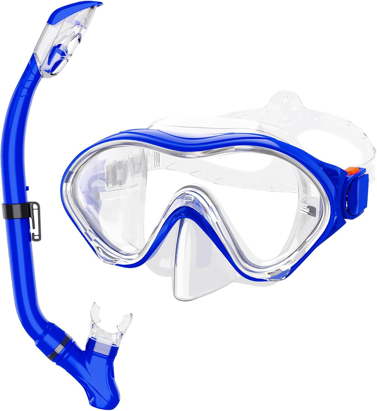 Snorkeling Gear for Kids with Foldable Silicone Full Dry Snorkel, Kids Snorkel Set anti Leak Youth Junior Snorkeling Package Diving Mask Soft Tube with Mesh Bag Swimming Goggles