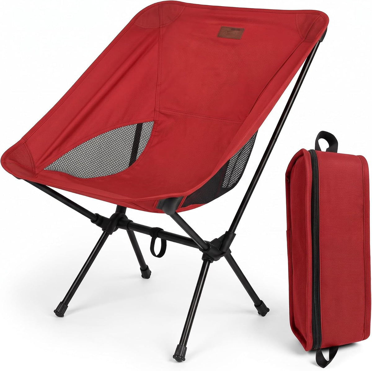 Folding Camping Chair, Pack of 1 - Compact & Lightweight Outdoor Chair for Adults, Comfortable Sitting, Ideal for Garden, Beach, Picnic, and Adventures (Red)