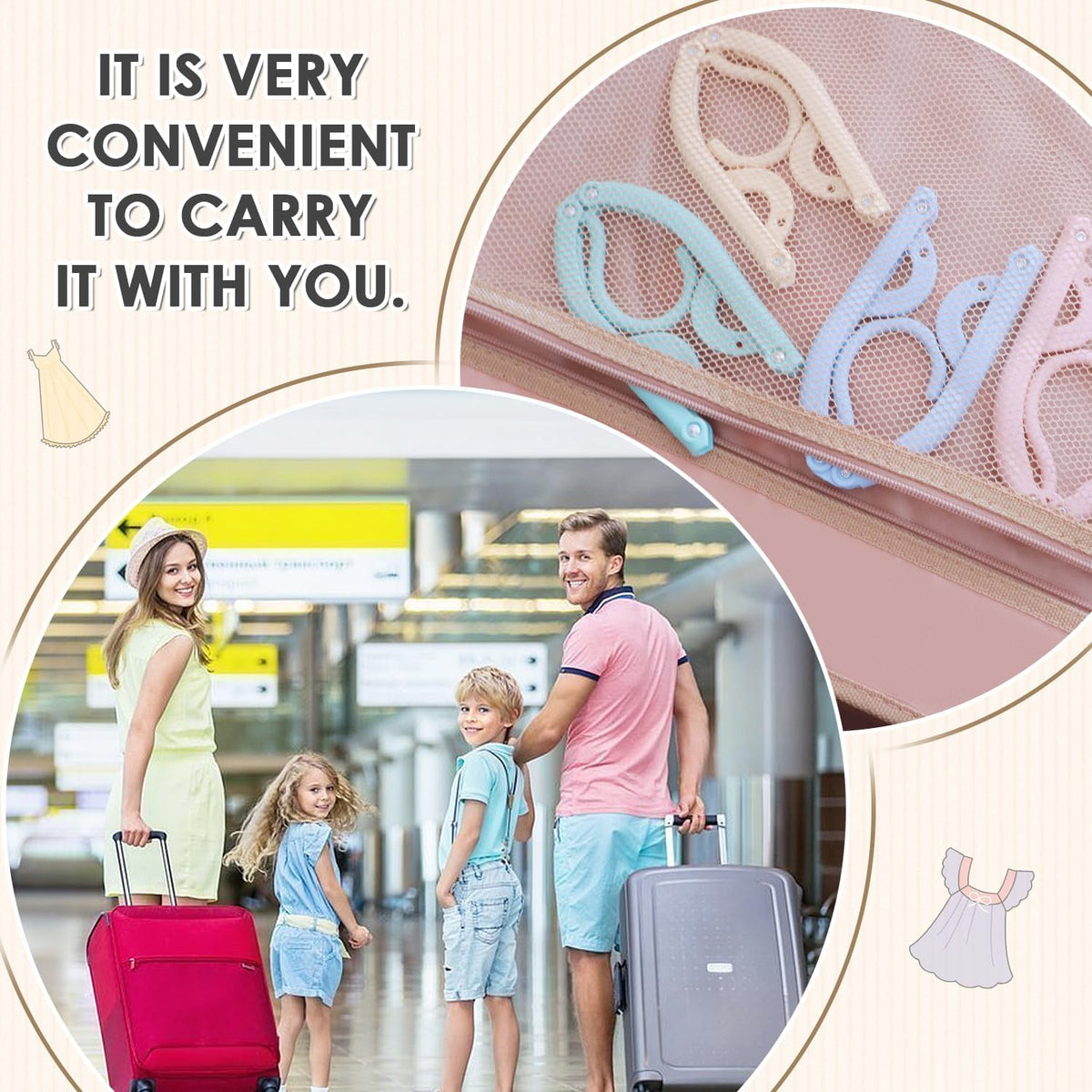 20PCS Folding Clothes Hangers Travel Portable Plastic Coats Hangers 4Colors