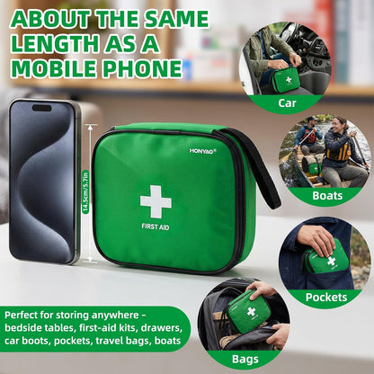 125 Pcs First Aid Kit Waterproof, Portable Survival Kits, Emergency Compact First Aid Bag - Safety Essentials for Travel Camping Car Home Outdoor Workplace Kids Hiking Motorbike Cycling
