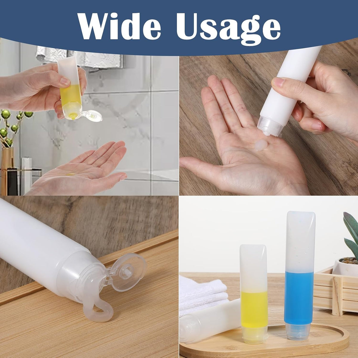 6Pcs Travel Bottles for Toiletries 50Ml,30Ml & 50Ml Clear Plastic Empty Squeeze Bottle,Transparent Refillable Travel Bottles,Leak Proof Small Squeeze Bottle for Toiletries,Makeup,Shampoo