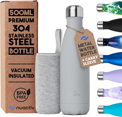 Stainless Steel Water Bottle 500Ml Vacuum Insulated Metal Flask
