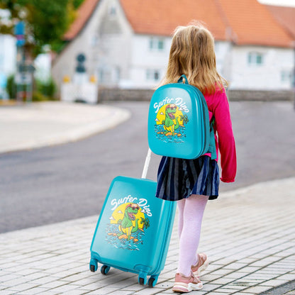 2 Pieces Kid Luggage Set with 4 Spinner Wheels and Telescopic Handle
