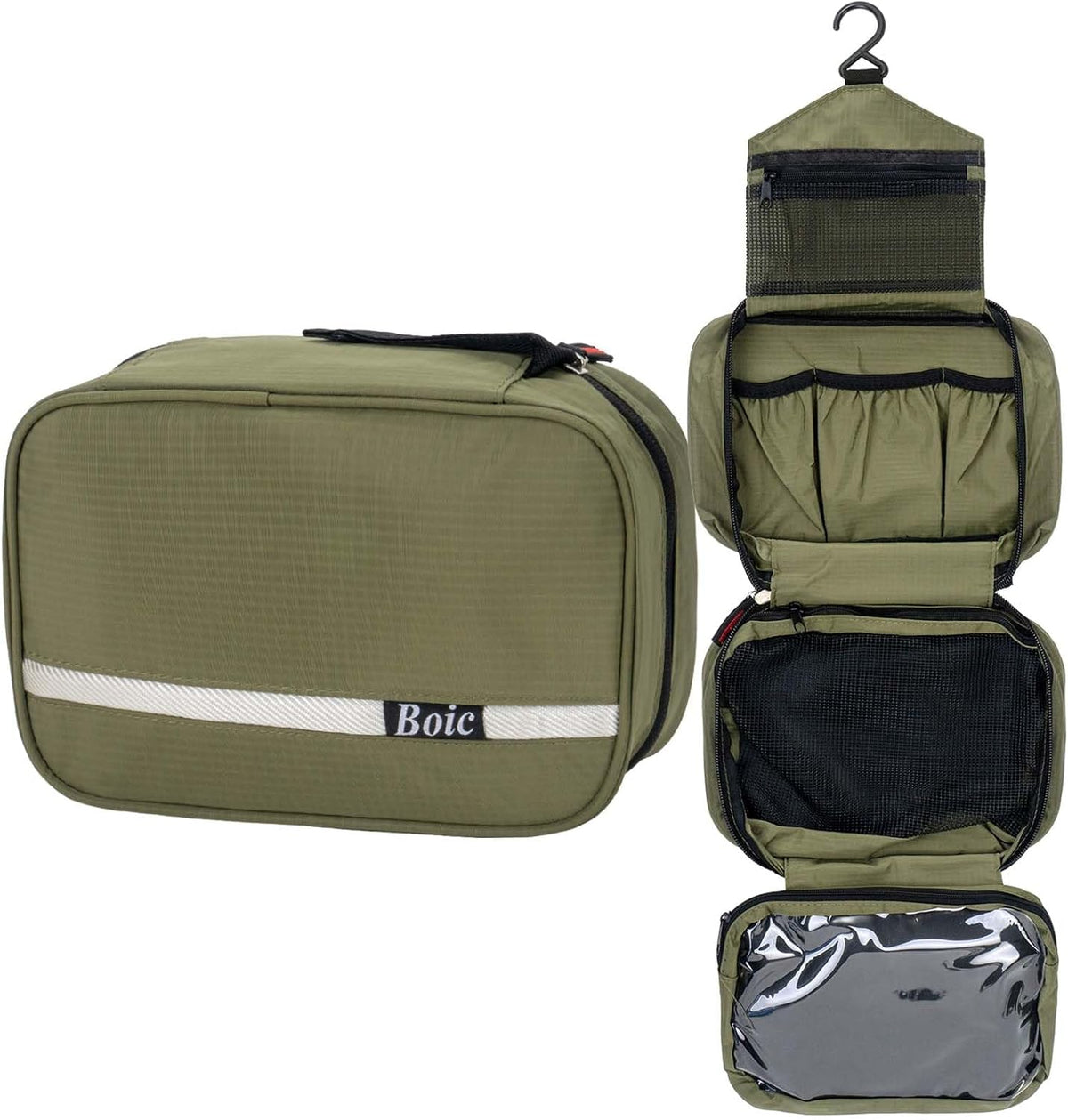 Hanging Toiletry Bag, Foldable Travel Wash Bag with Hanging Hook, Blue