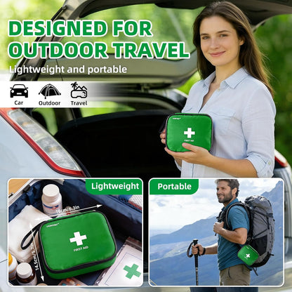 125 Pcs First Aid Kit Waterproof, Portable Survival Kits, Emergency Compact First Aid Bag - Safety Essentials for Travel Camping Car Home Outdoor Workplace Kids Hiking Motorbike Cycling