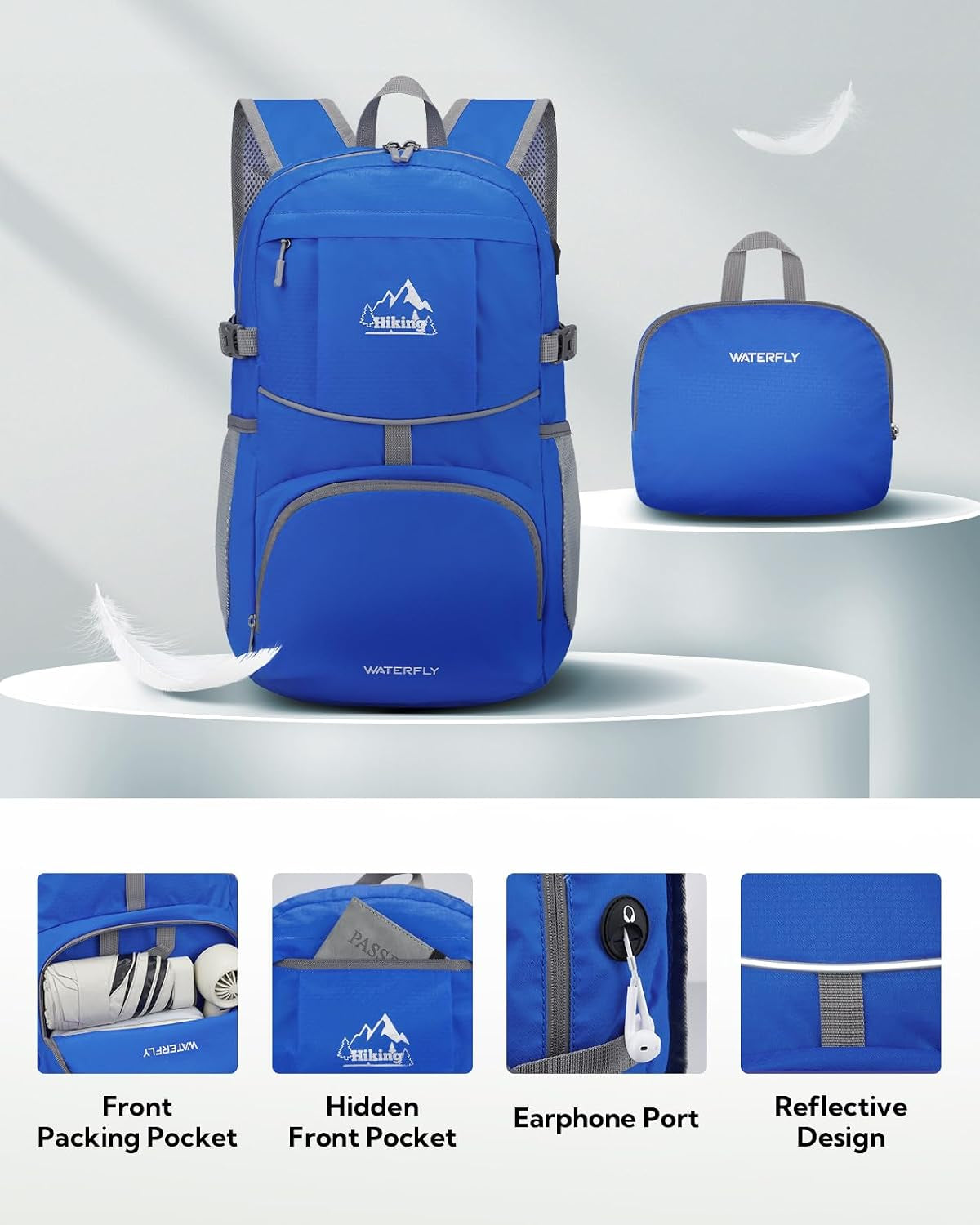 Foldable Lightweight Hiking Backpack: 25L Packable Rucksack