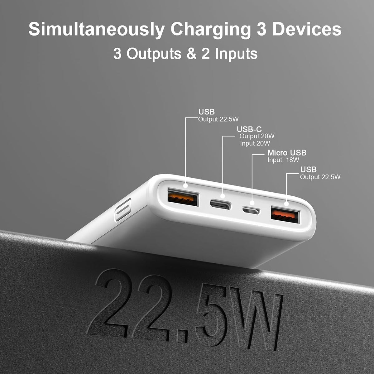 Power Bank 10000Mah, 22.5W Portable Charger for Iphone&Android