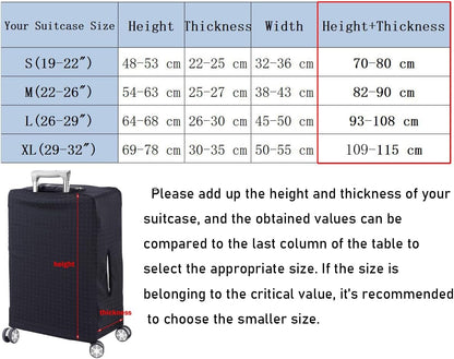 Travel Luggage Cover Suitcase Cover Protector Fits 19-32 Inch