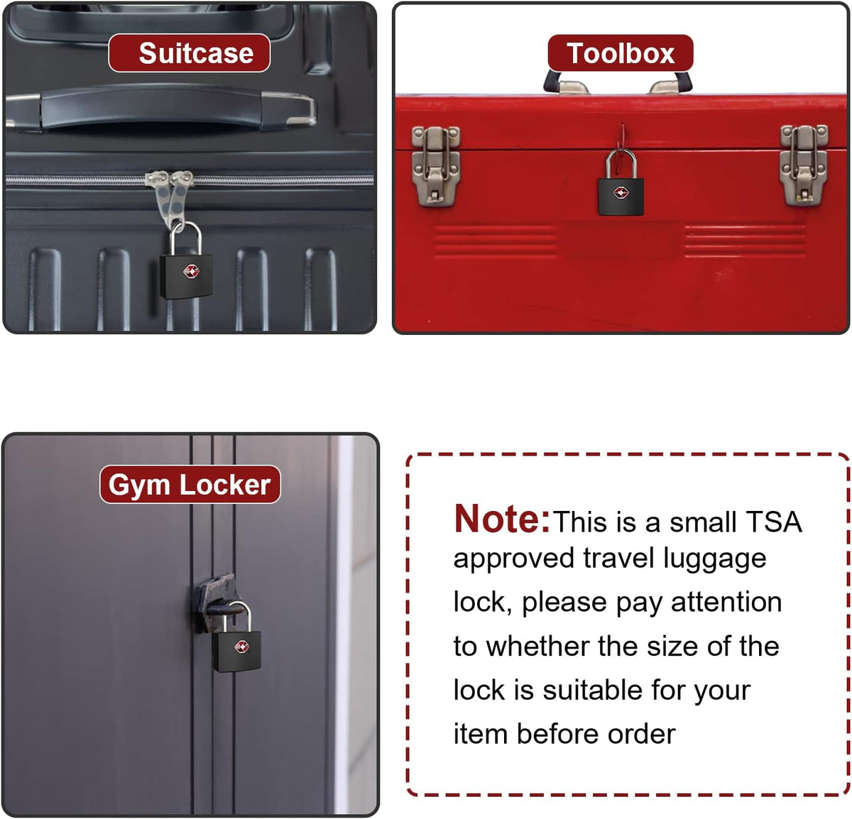 TSA Luggage Locks with Keys, [4 Packs][8 Keys]  Key Travel Locks, Suitcase Padlock for Luggage, Keyed Luggage Locks Brass for Gym Lockers, Laptop Bags,Travel Suitcases（Black