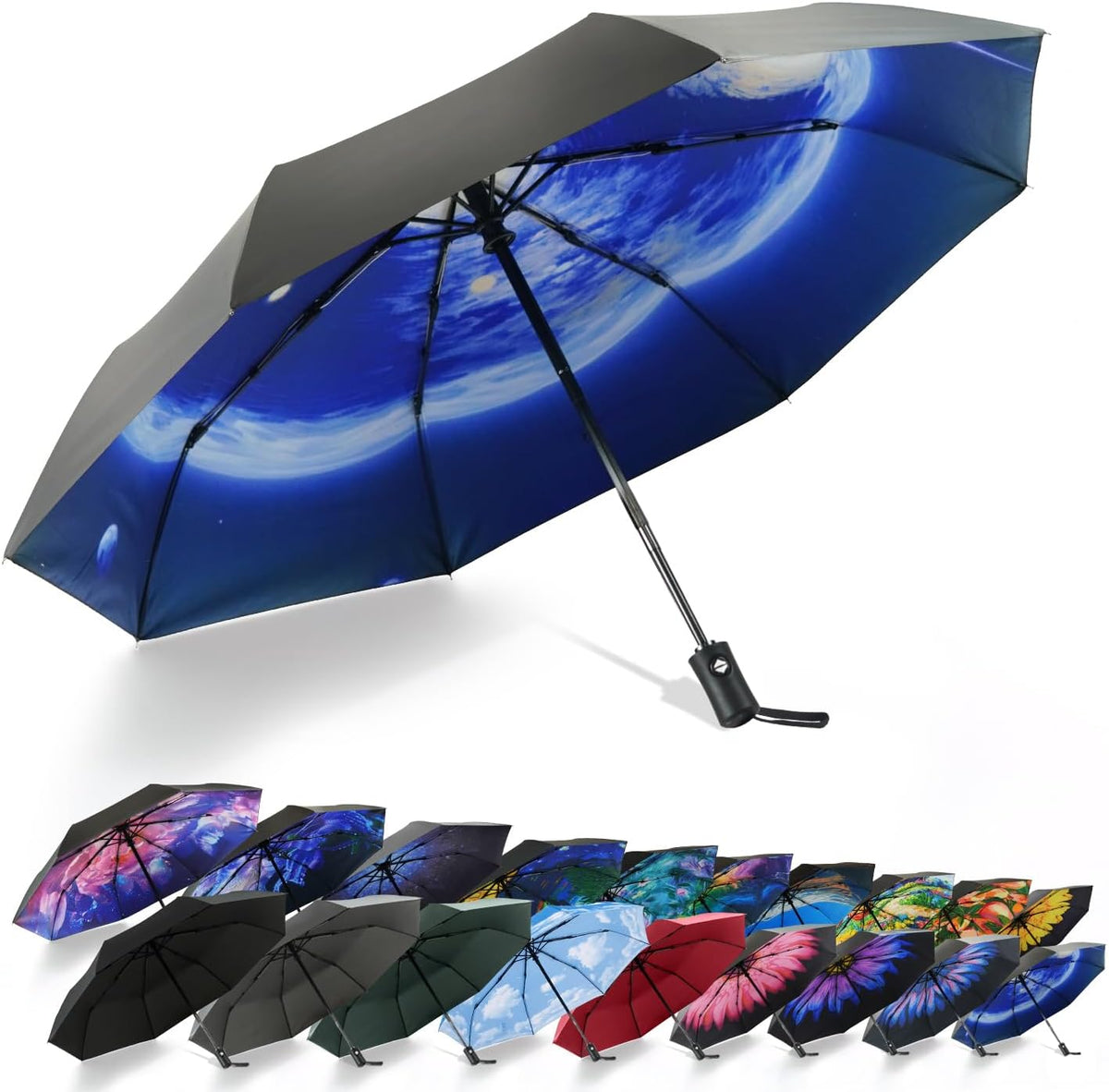 Travel Umbrella Windproof Automatic Unbreakable UV Protection