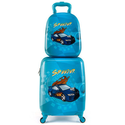 2 Pieces Kid Luggage Set with 4 Spinner Wheels and Telescopic Handle