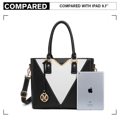 Miss Lulu Leather Look V-Shape Shoulder Handbag