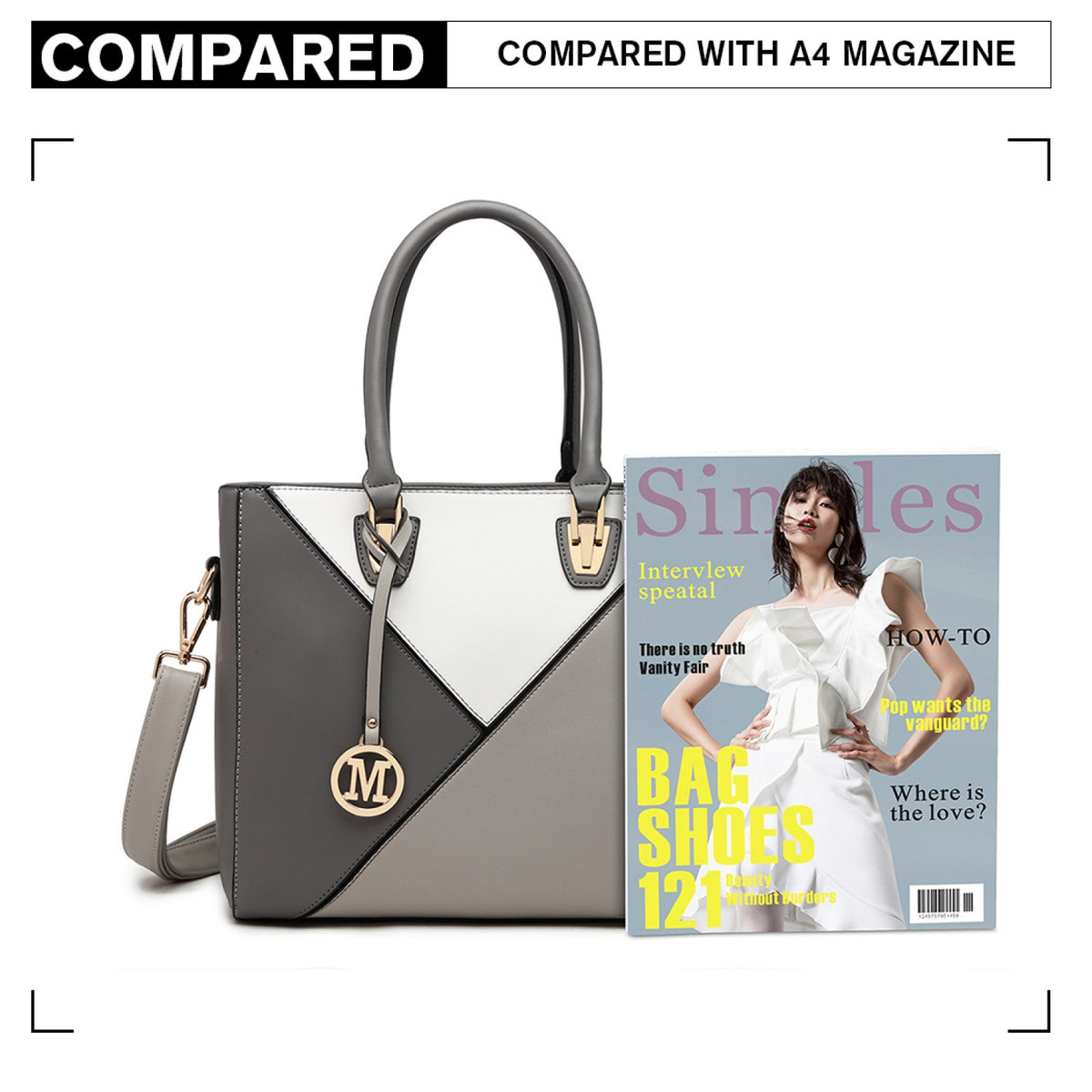 Miss Lulu Leather Look Geometric Ombre Handbag