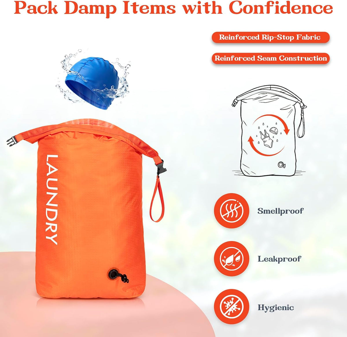 Travel Laundry Bag, Vacuum Compression Dirty Clothes Travel Bag