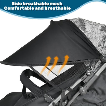 Pram Sun Shade Cover Baby Sunshade UPF 50 + Adjustable Sun Shade Canopy Breathable Pram Sun Shade for Pushchair Stroller Buggy Pram