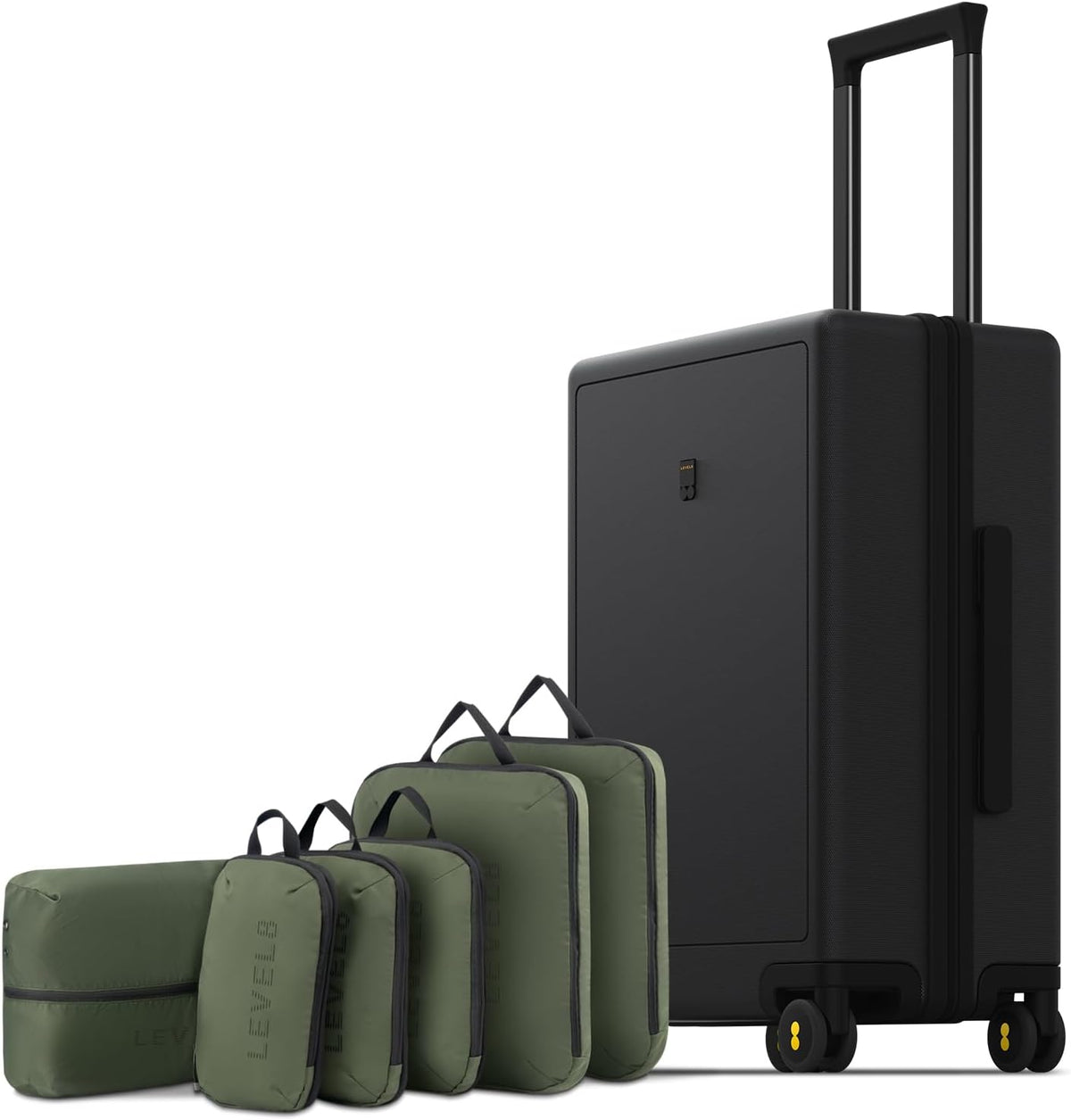 Checked Luggage 24 Inch Suitcase Hand Luggage Lightweight 100% PC Micro-Diamond Textured Design, Medium Size with Wheels, TSA Approved Hard Shell for Women Men for Travel(66Cm, 65,Dark Grey)