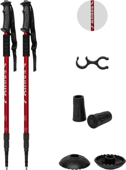 Pair of Telescopic Extending Adjustable Antishock Hiking/Walking Poles