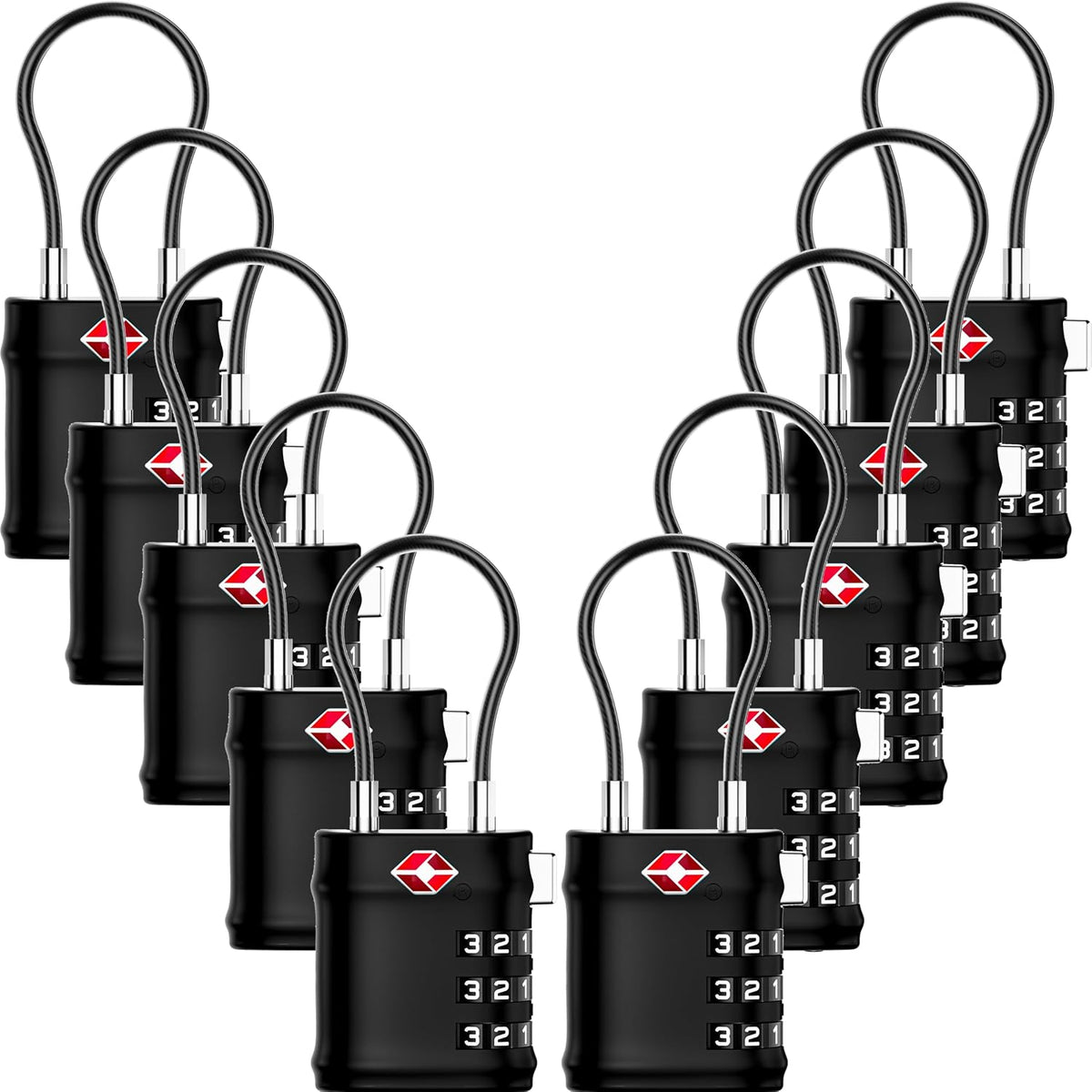 Suitcase Locks, Luggage Locks, TSA Approved Luggage Locks,Charcoal,2