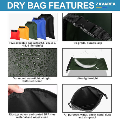 Waterproof Dry Bag Set – 5 Pack, 1.5 to 6 L – view 2