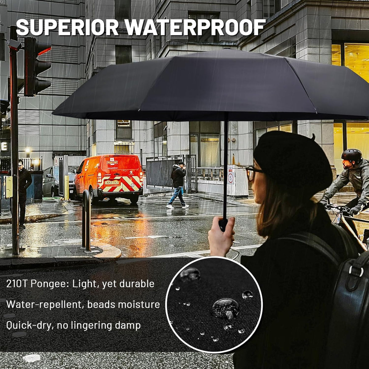 Travel Umbrella Windproof Automatic Unbreakable UV Protection