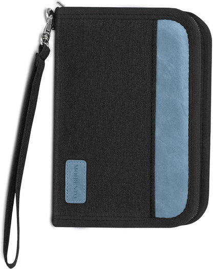 RFID Passport Holder Travel Wallet for 2 - A5 Zip Purse, Red