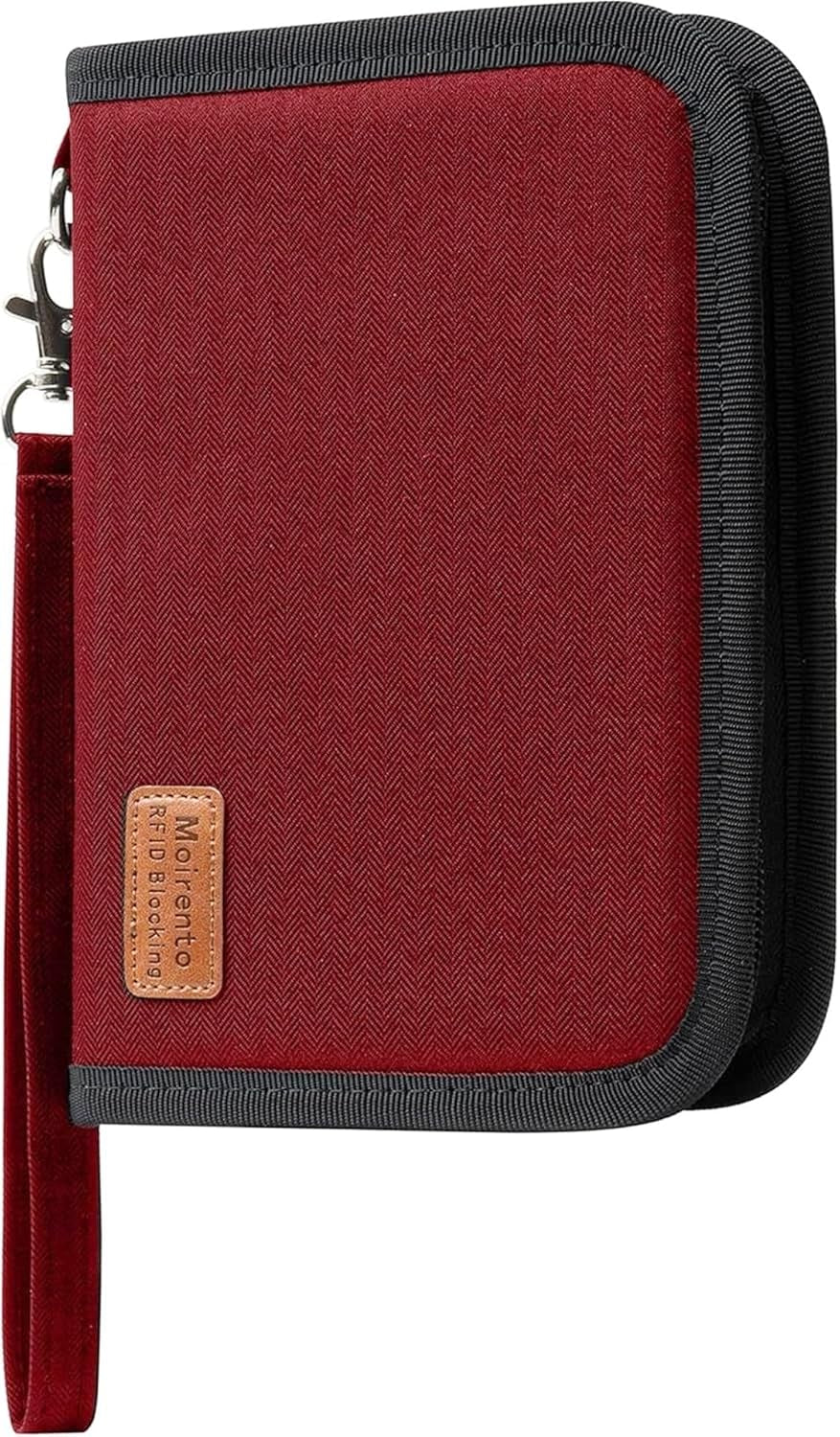RFID Passport Holder Travel Wallet for 2 - A5 Zip Purse, Red