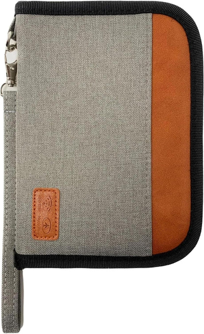RFID Passport Holder Travel Wallet for 2 - A5 Zip Purse, Red