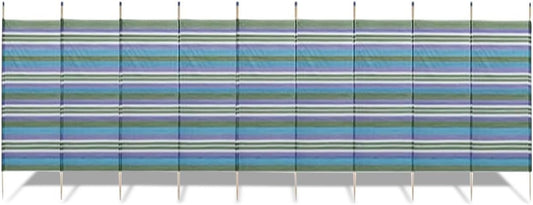 10 Pole Wind Breaker – Windbreaker Camping, Wind Breaker for Beach, Heavy Duty Outdoor Windbreak Garden Privacy Screen, 10 Pole 5FT Tall Wooden Panel Shelter (Green, 10 Pole (5Ft X 20Ft))