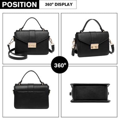 Miss Lulu Leather Look Midi Handbag
